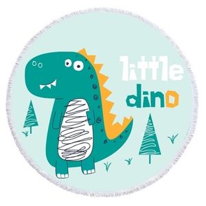 Mandala High Quality Round Beach Towel  (Dino)